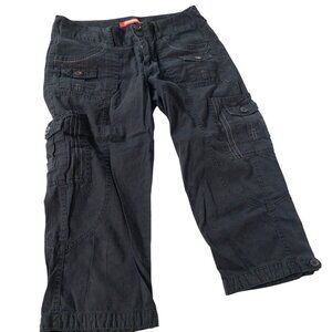Y2K Union Bay Black Cargo Pocket Capri SZ 5 Vintage